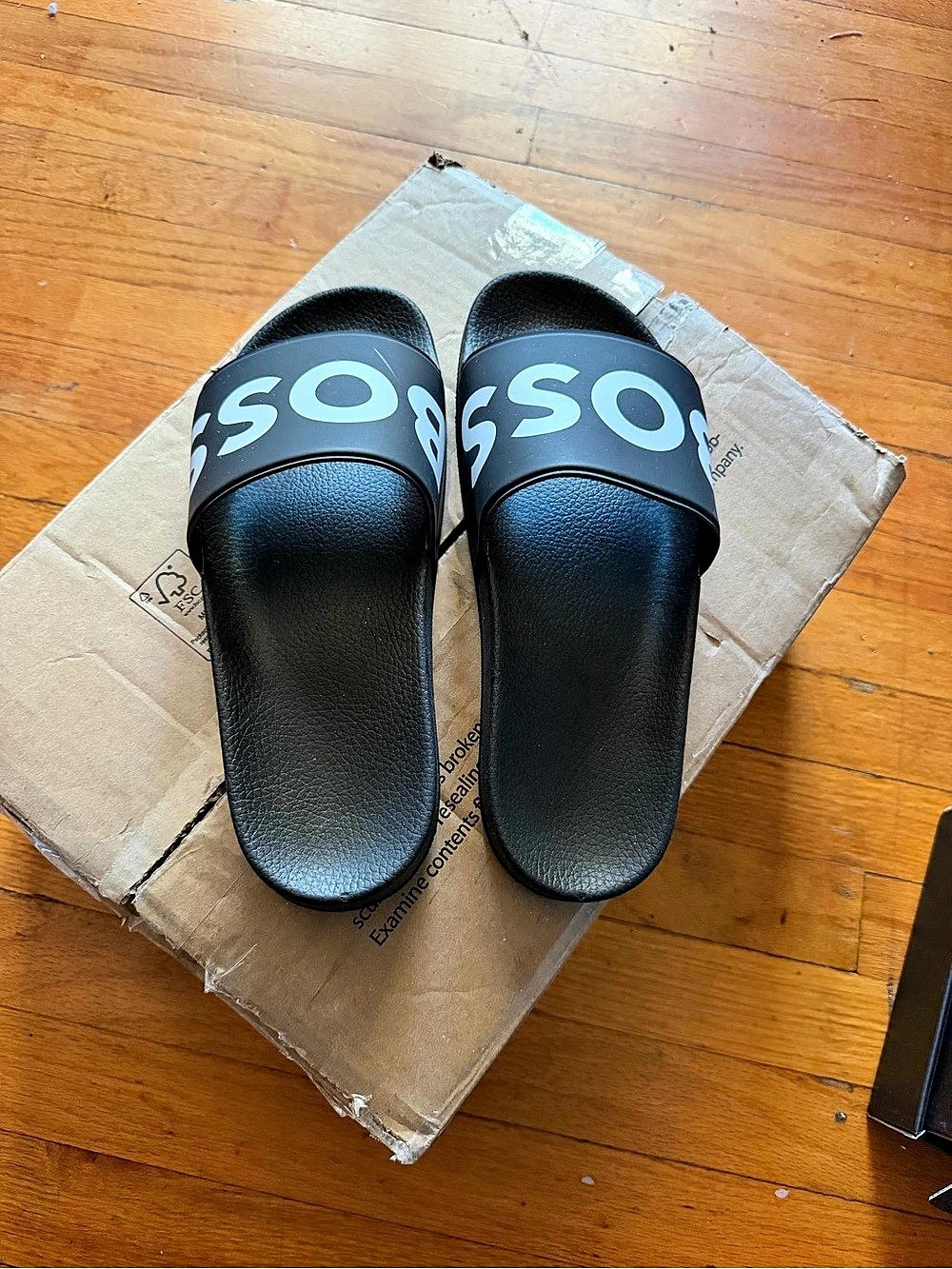 BOSS Aryeh Logo Pool Slides Black